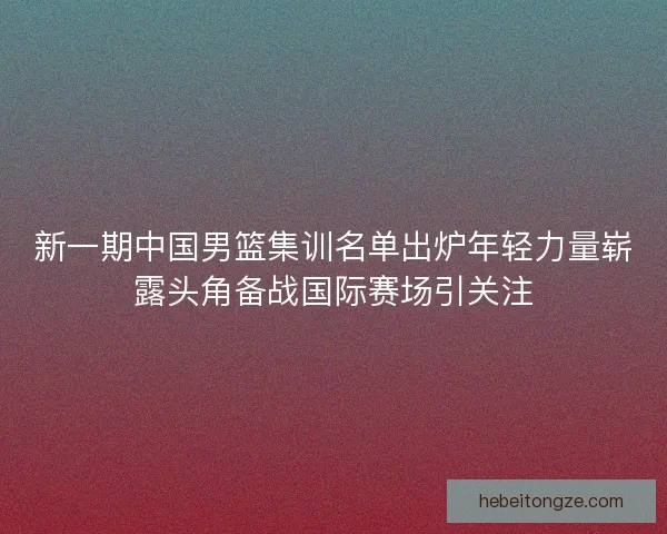 新一期中国男篮集训名单出炉年轻力量崭露头角备战国际赛场引关注